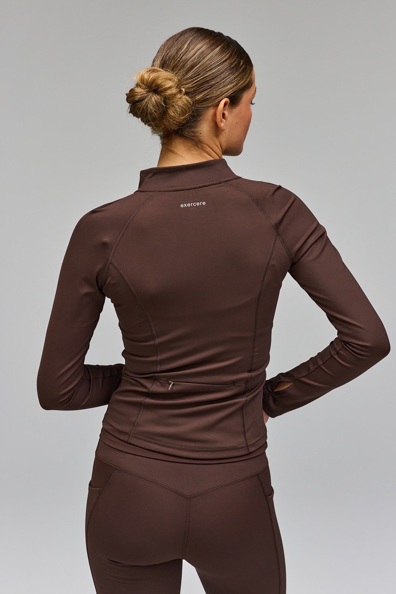 Active Zip Blouse - Pecan Brown