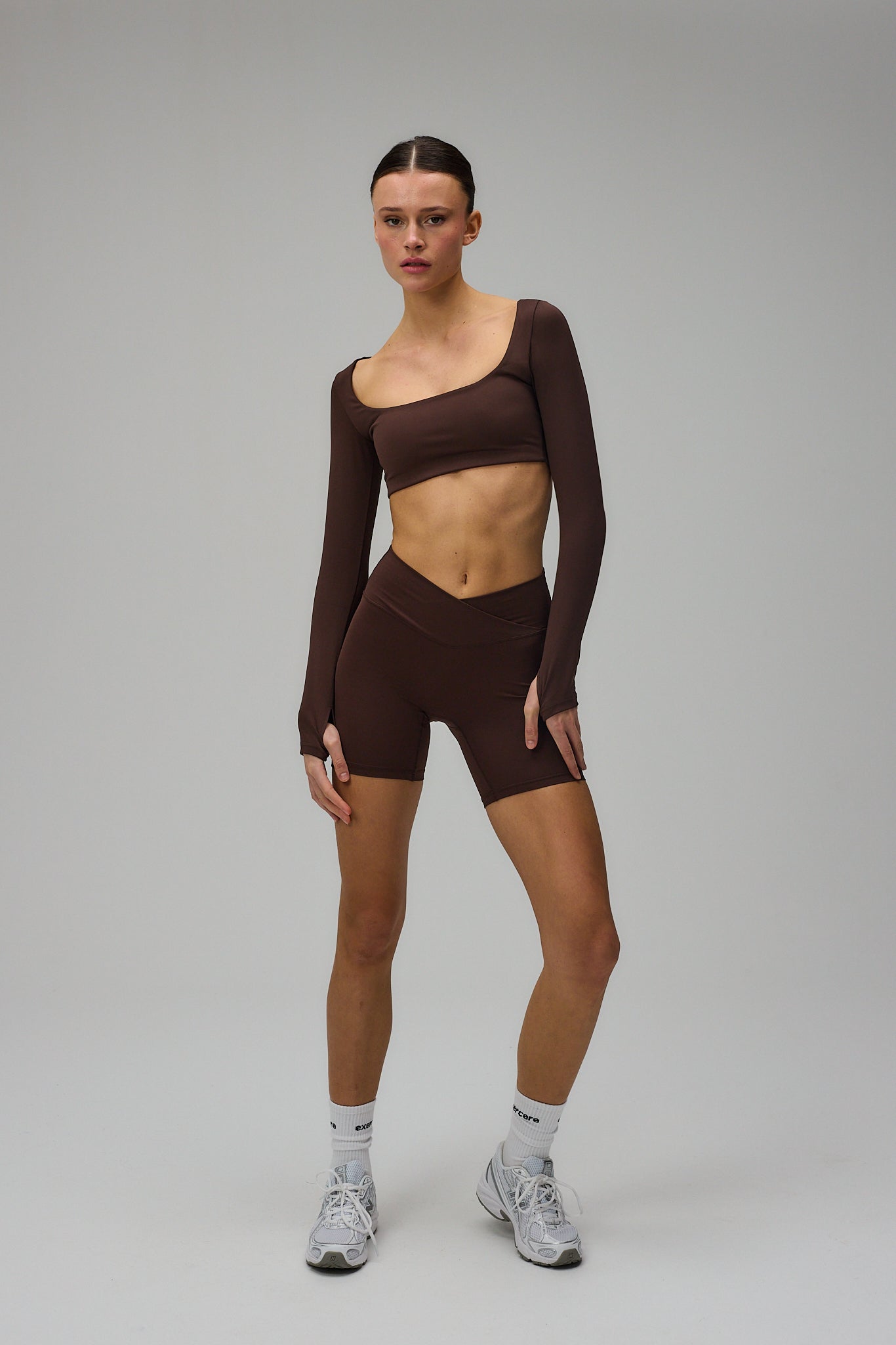 Cropped Long Sleeve - Pecan Brown
