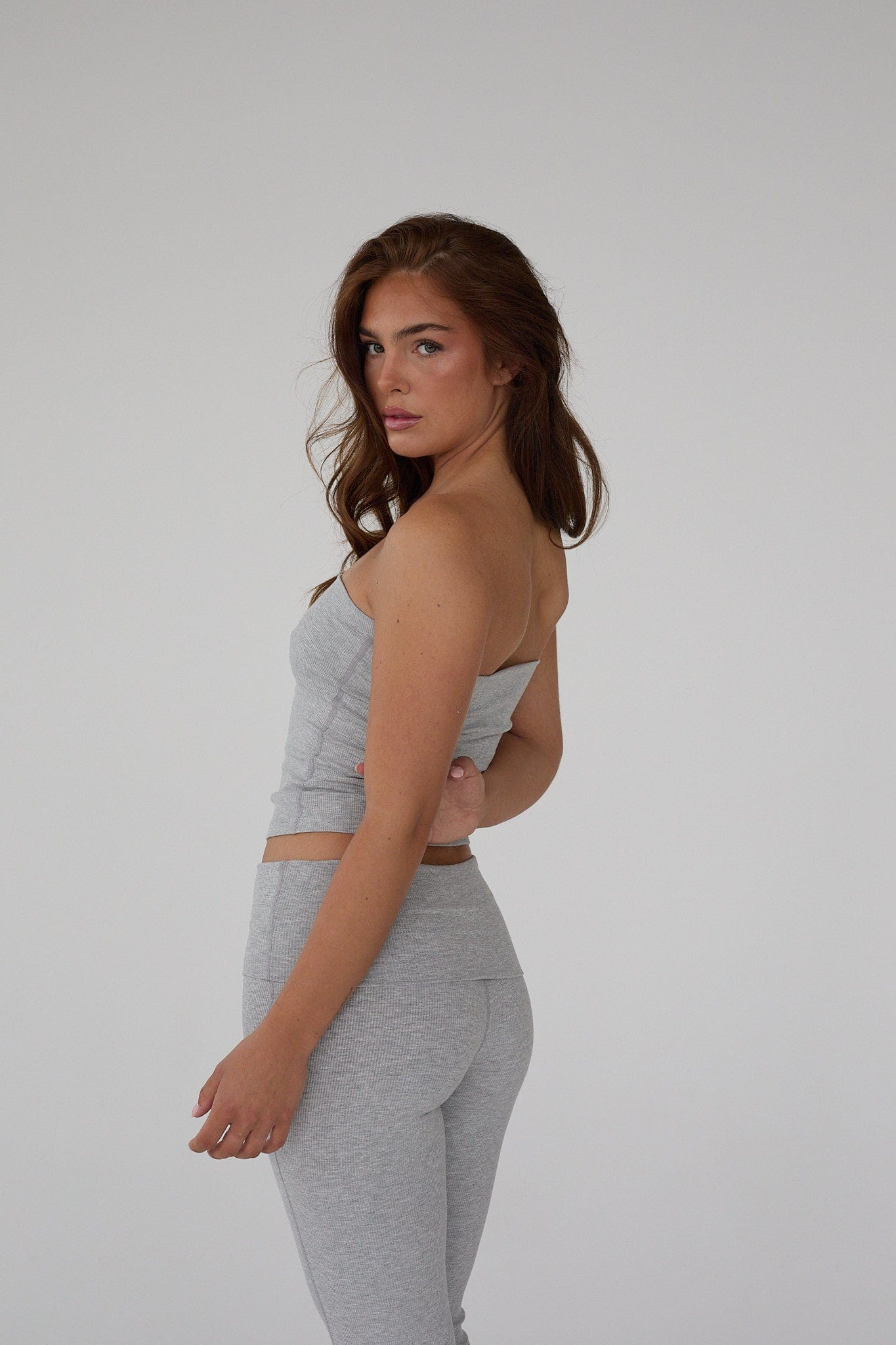 Rib Tube Top - Grey Melange
